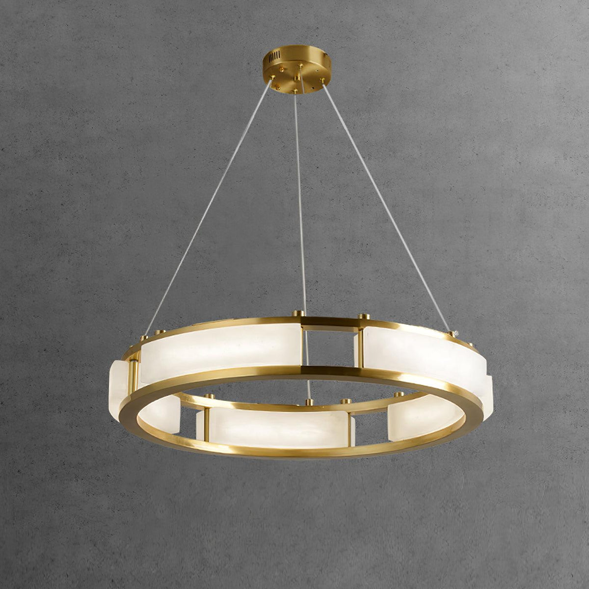 Dythan Minimalistische hanglamp van met albasten ring
