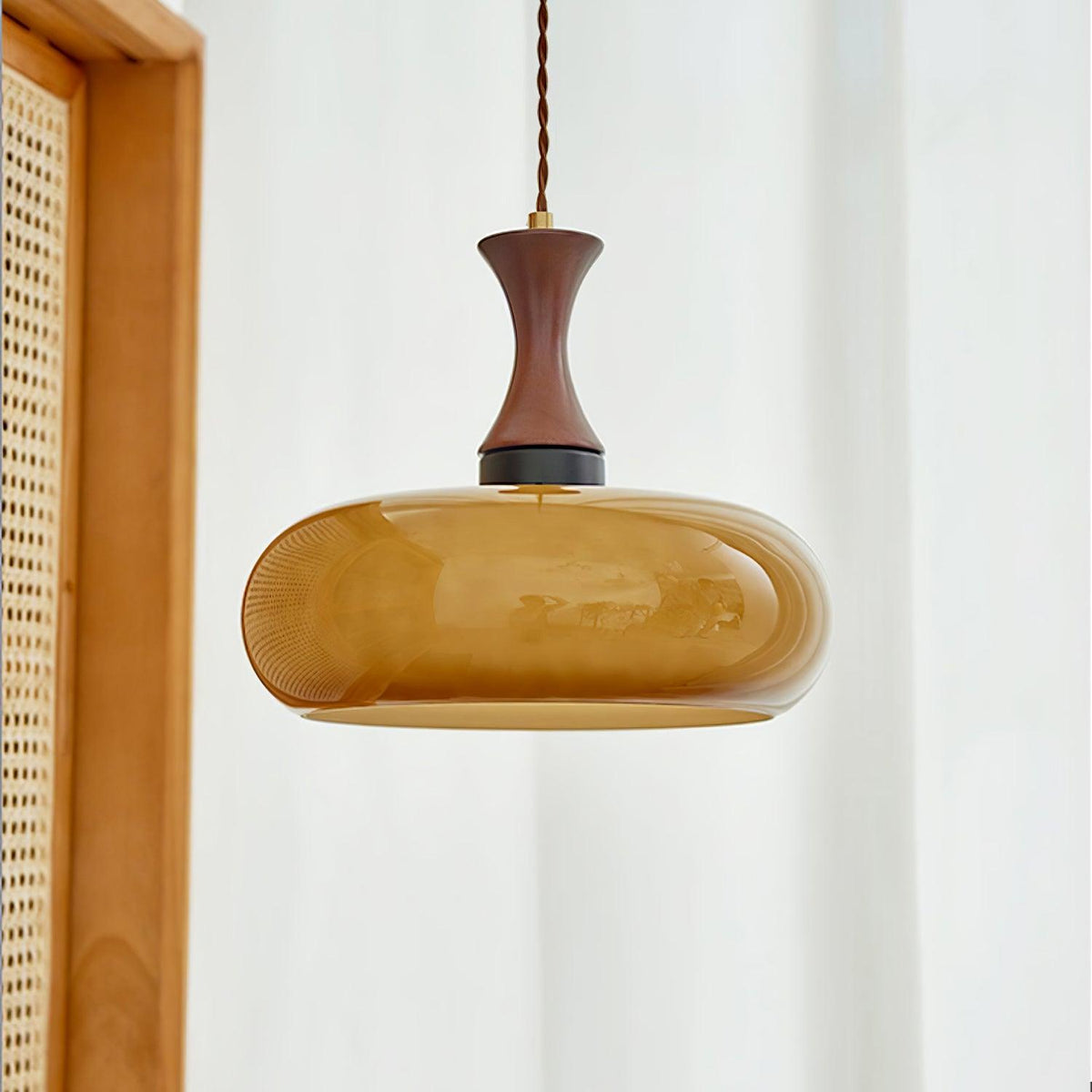 Cadenza Houten Retro hanglamp Geel