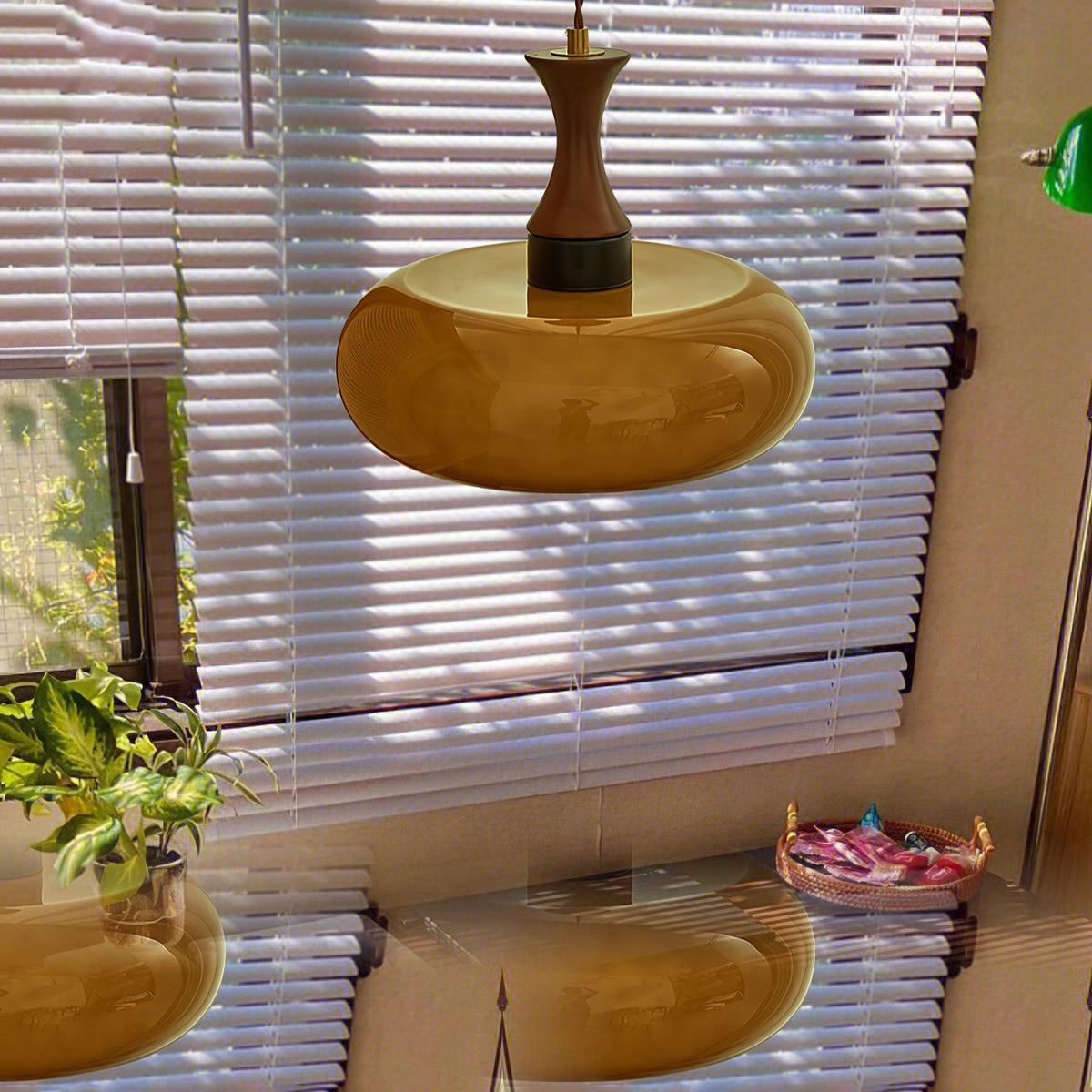 Cadenza Houten Retro hanglamp Geel