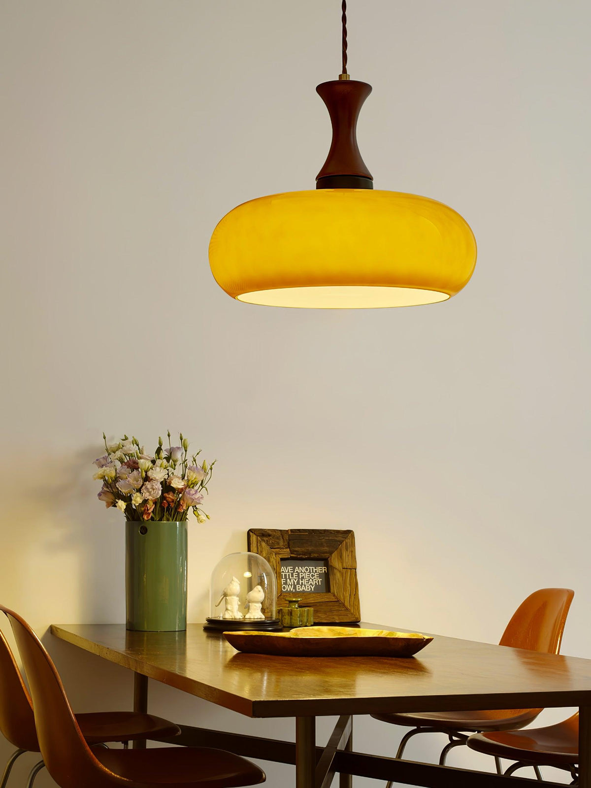 Cadenza Houten Retro hanglamp Geel