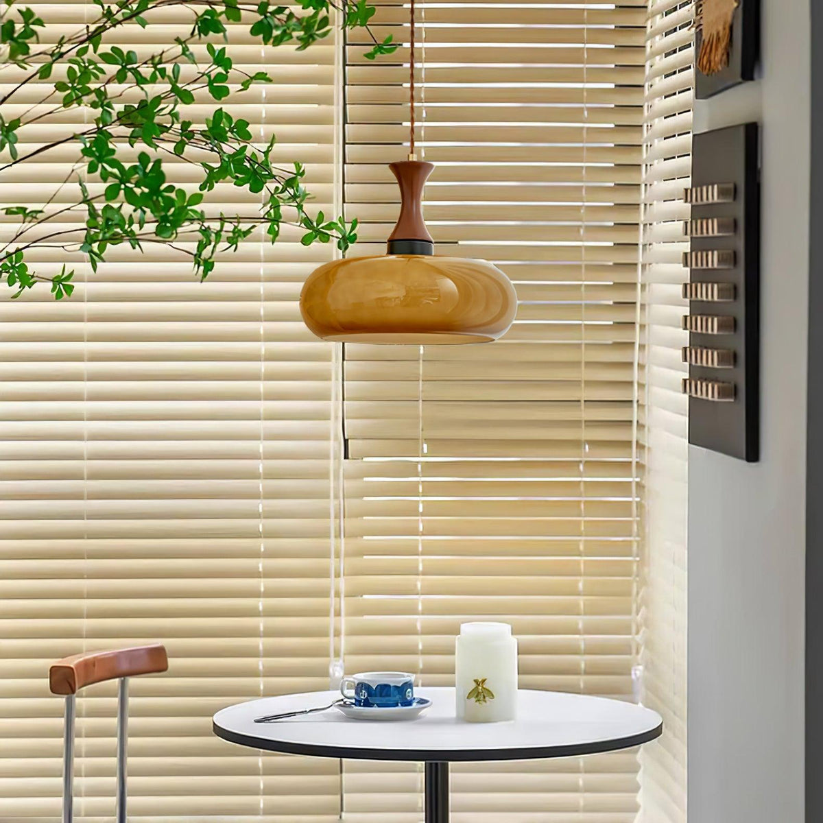 Cadenza Houten Retro hanglamp Geel