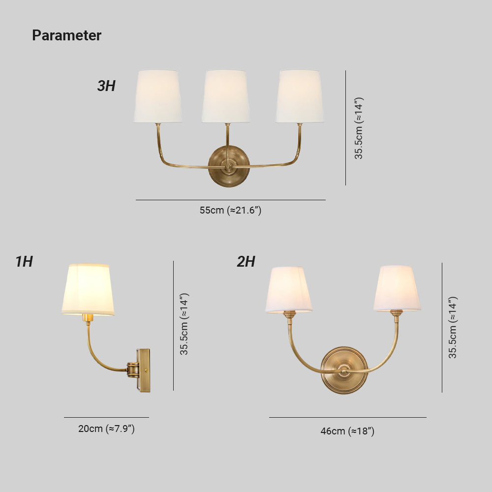 Alessio Vintage Klassiek Metaal Stof Wandlamp Lampenkap Badkamer Slaapkamer