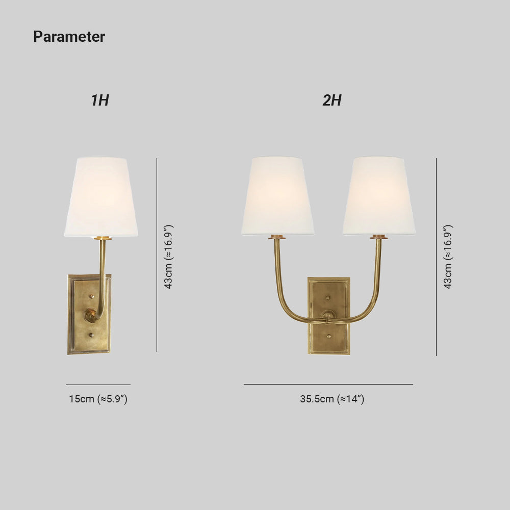 Alessio Vintage Klassiek Metaal Stof Wandlamp Lampenkap Slaapkamer Badkamer Hal