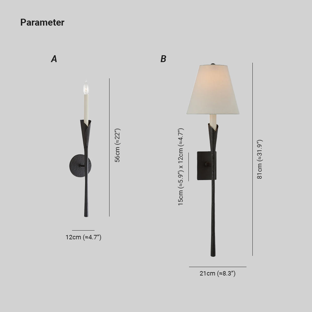 Alessio Vintage Antiek Metaal Stof Wandlamp Lampenkap Keuken Slaapkamer Woonkamer