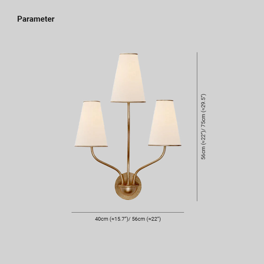 Alessio Vintage Klassiek Messing Stof Wandlamp Slaapkamer Hal Woonkamer