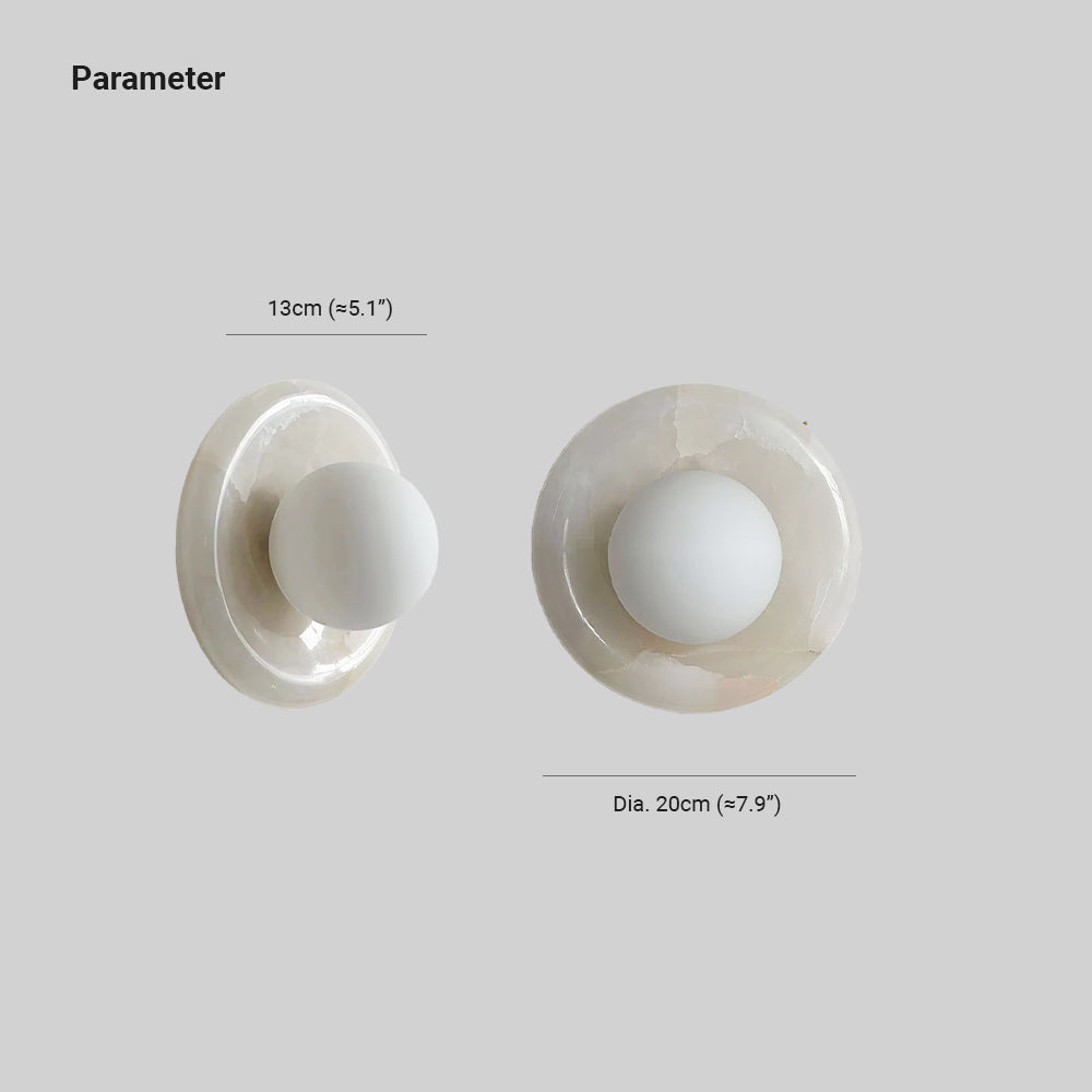 Elif Modern Ronde Marmer Wandlamp Lampenkap Slaapkamer Woonkamer