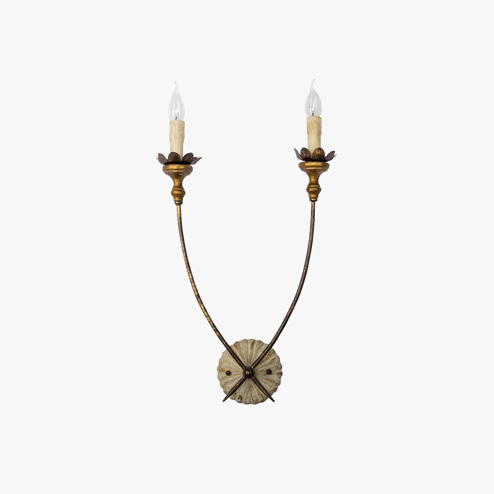 Alessio Vintage Goud Metaal Hout Wandlamp Eetkamer Slaapkamer