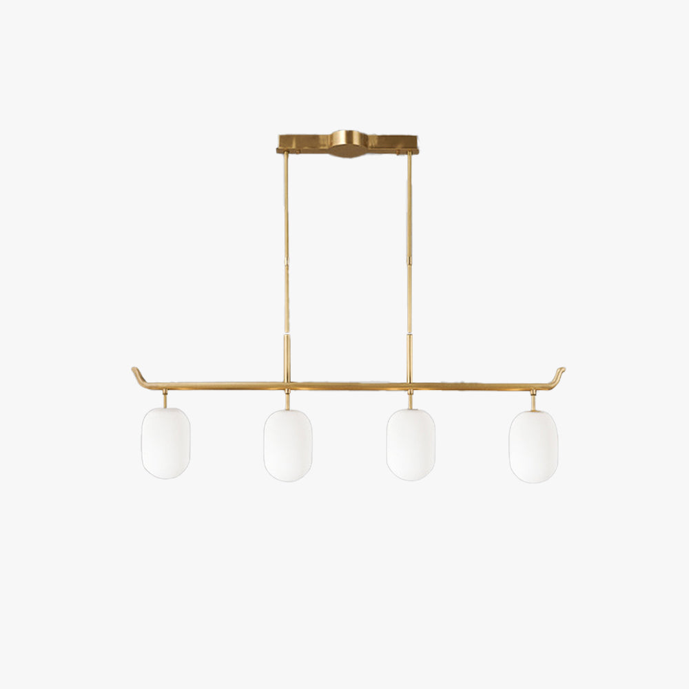 Valentina Modern Kopper Glas Lineair Lantaarn Kroonluchters Eetkamer