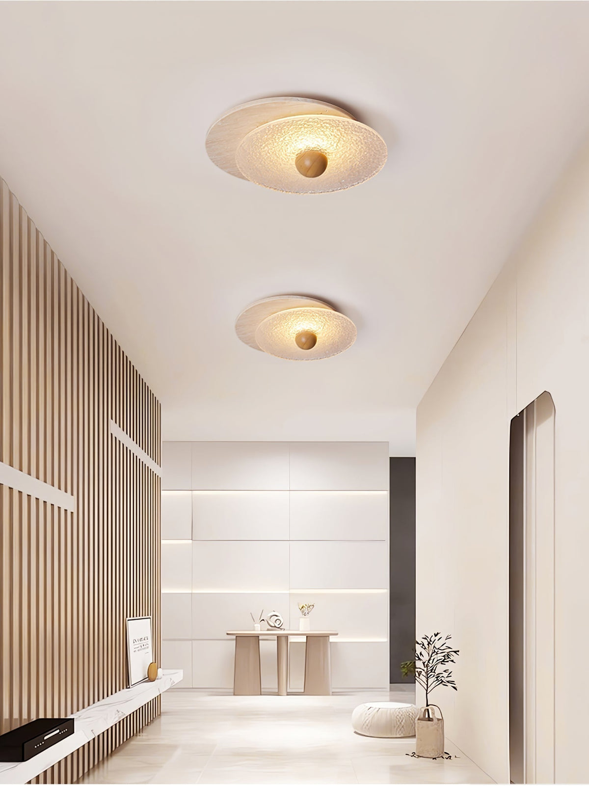 Keth Rond Travertin Plafondlamp / Wandlamp