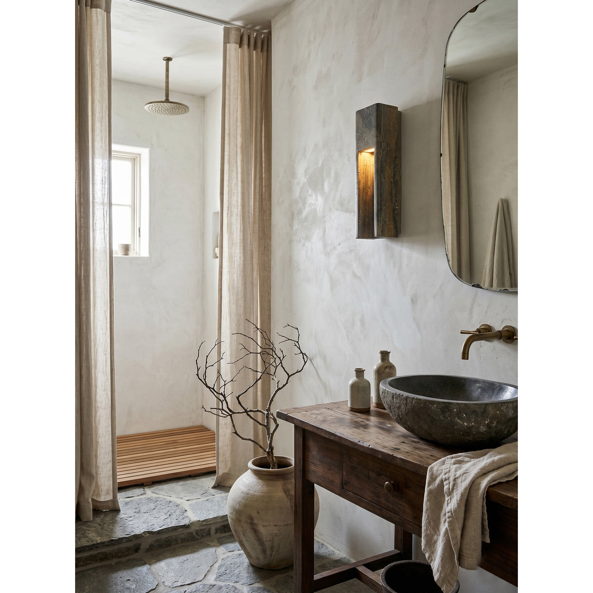 Graziano travertin wandlamp