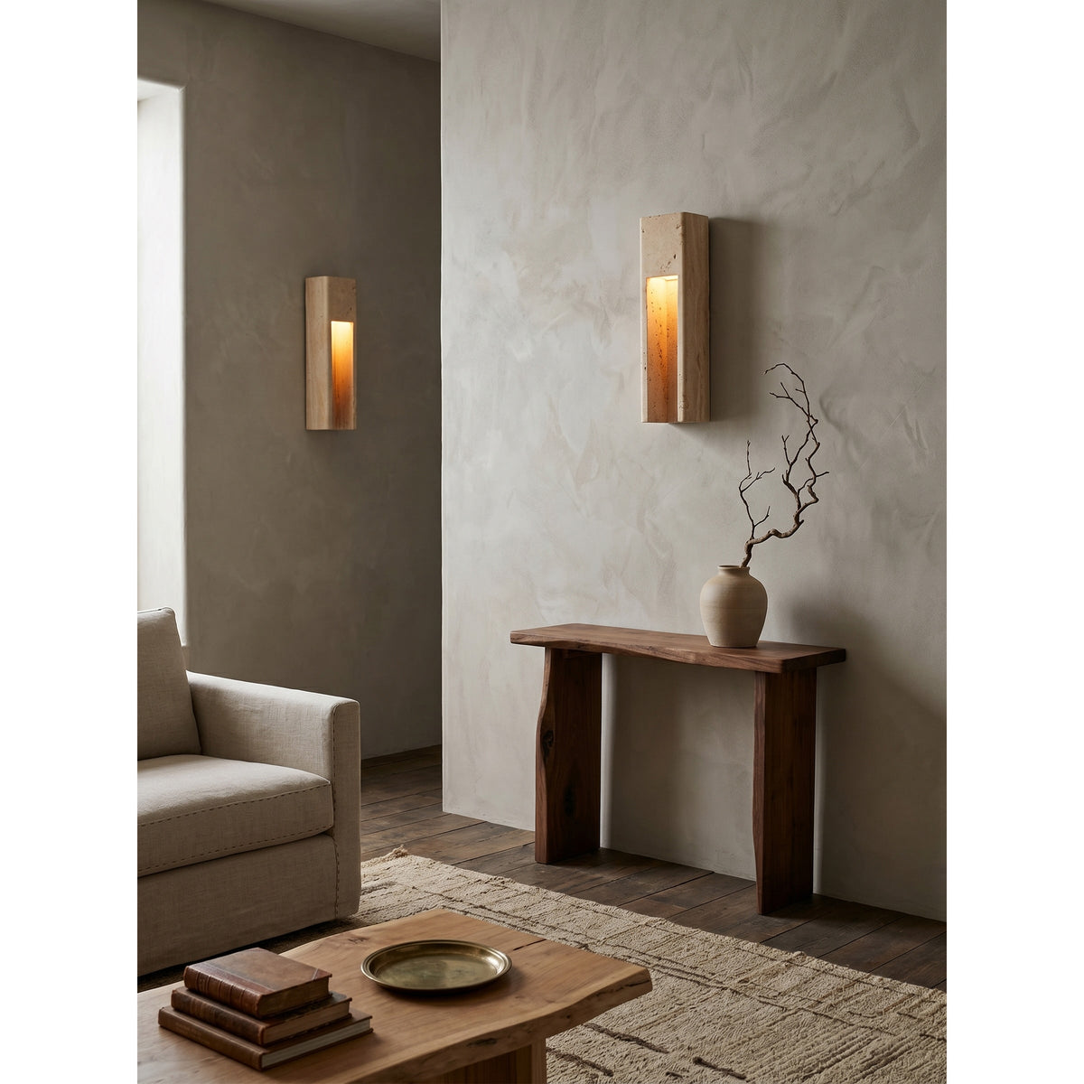 Graziano travertin wandlamp