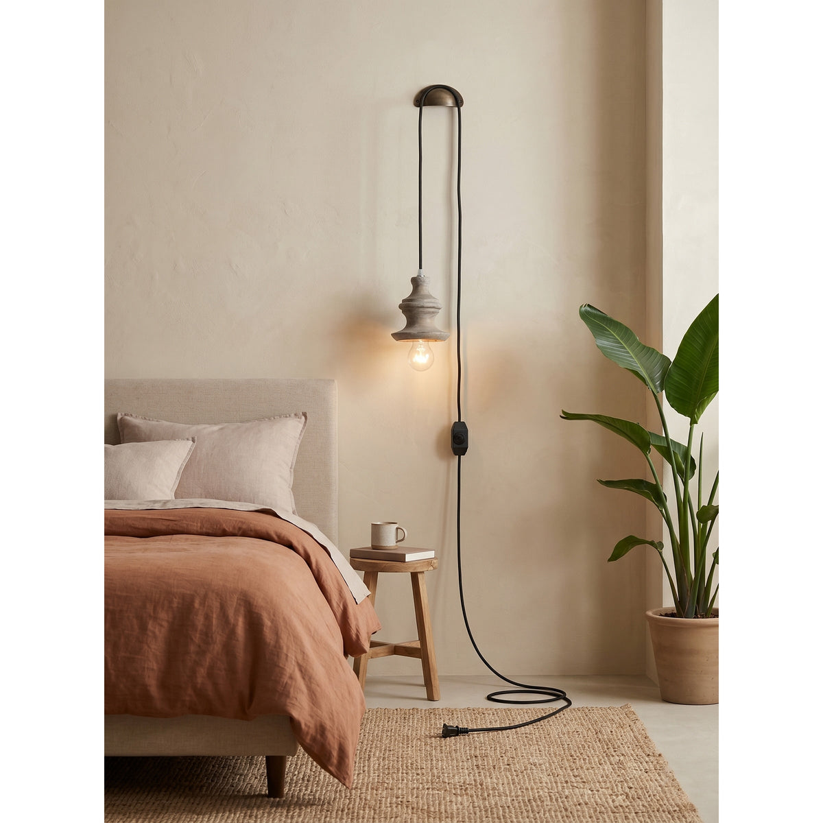 Vornel houten hanglamp met zwang