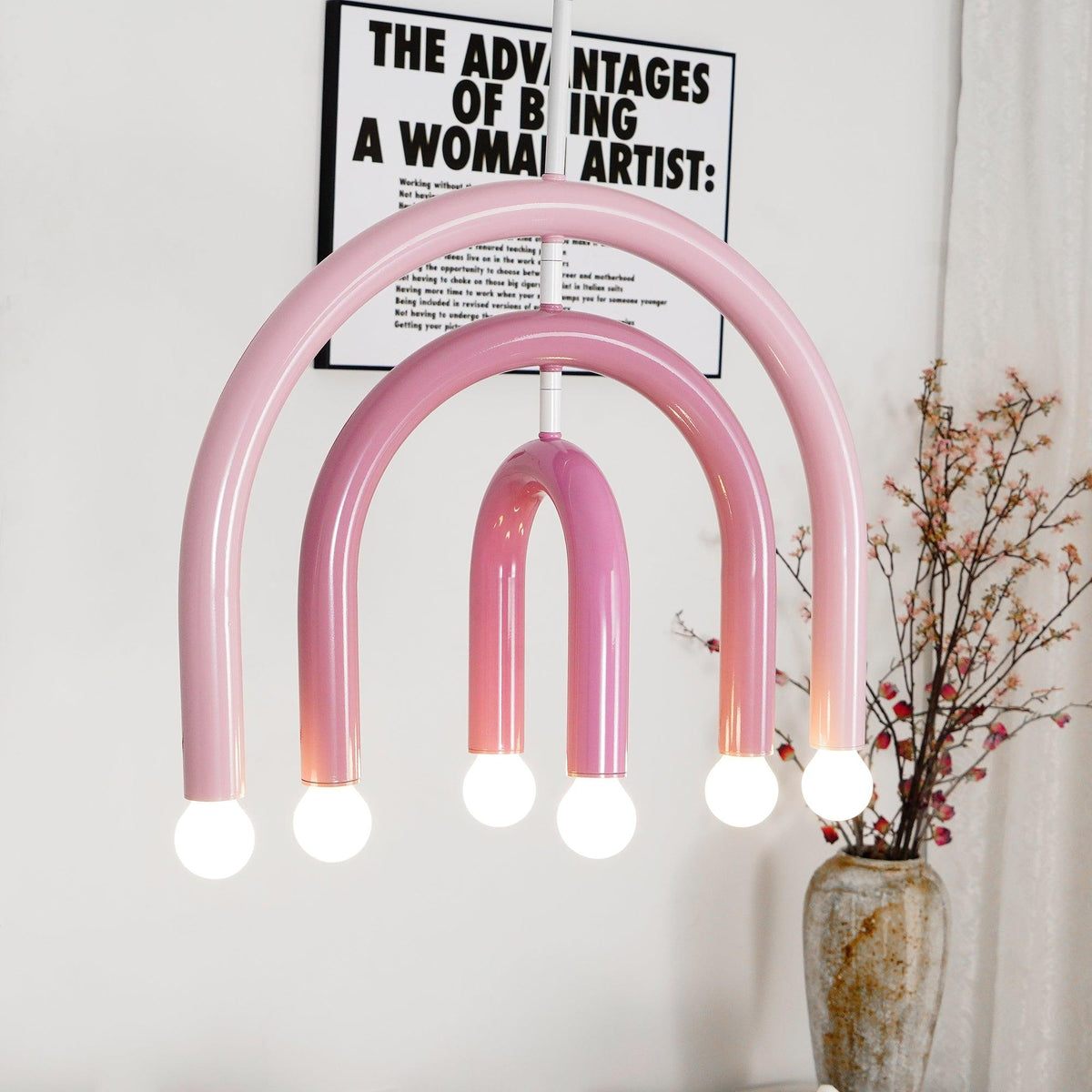 Moderne hanglamp met regenboogboog van metaal voor woon- en eetkamer