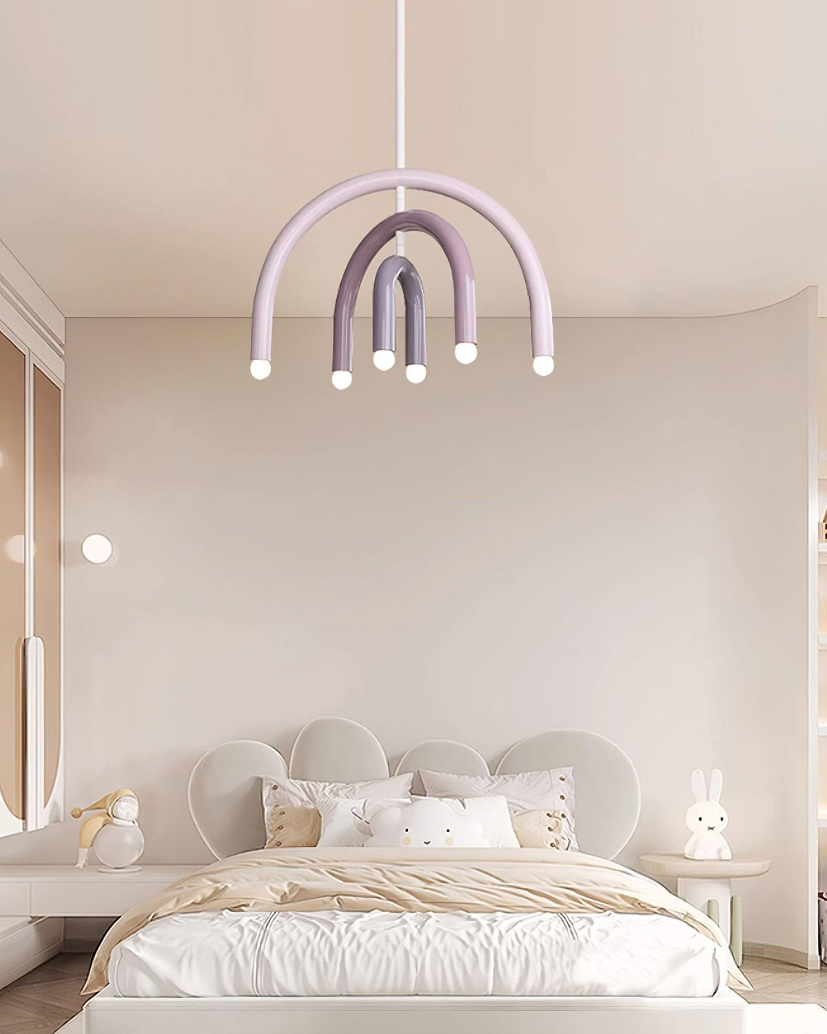 Moderne hanglamp met regenboogboog van metaal voor woon- en eetkamer