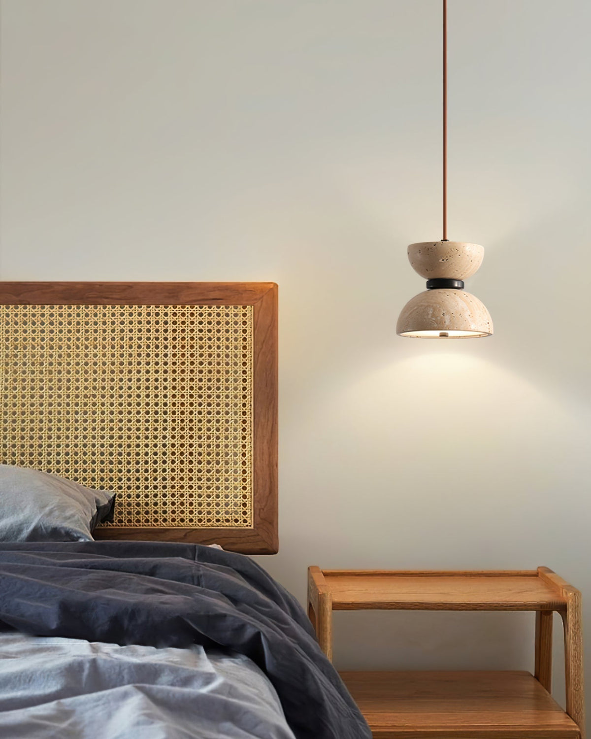Tersus travertin Hourglass hanglamp Dubbele koepel