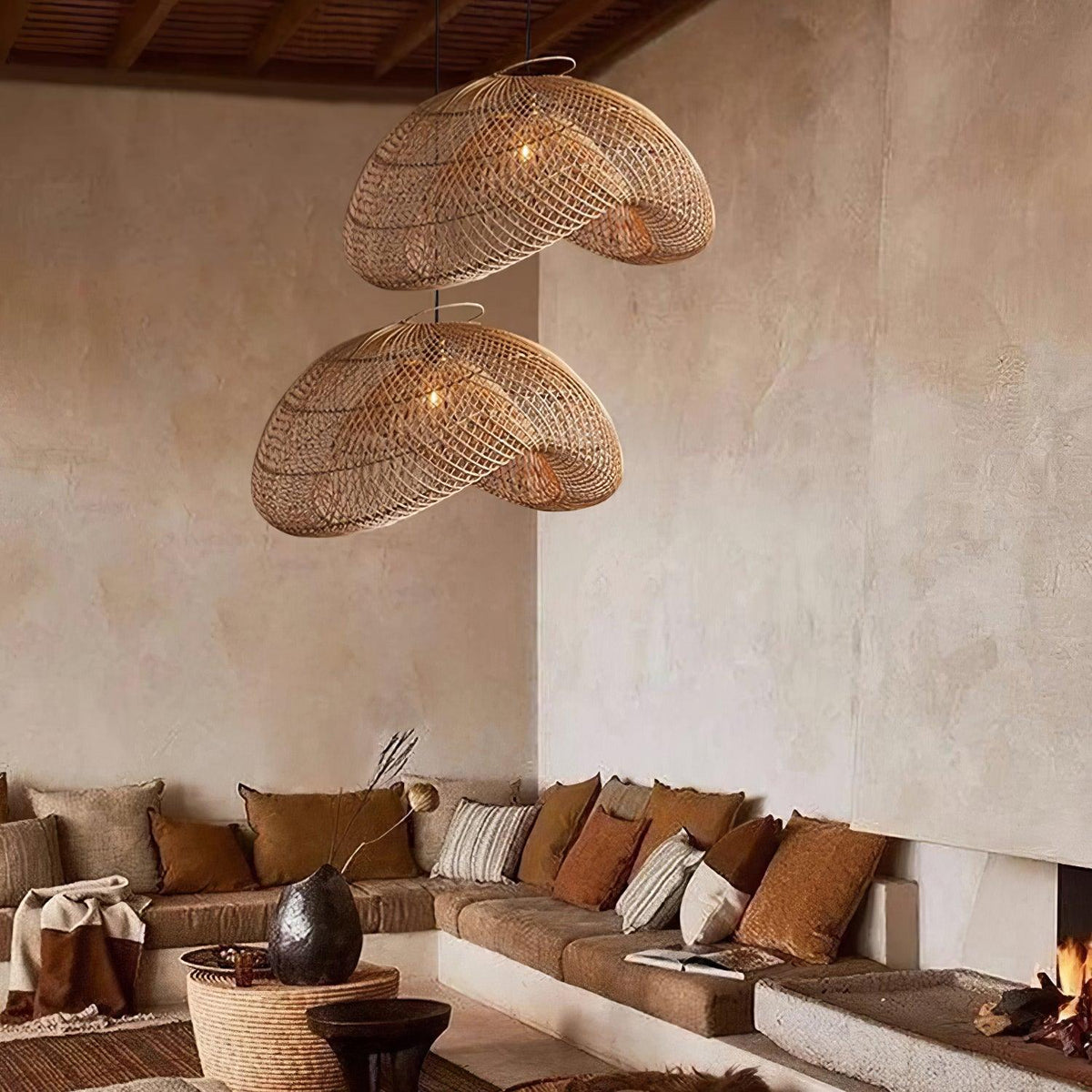 Averon Vintage hanglamp van rotan