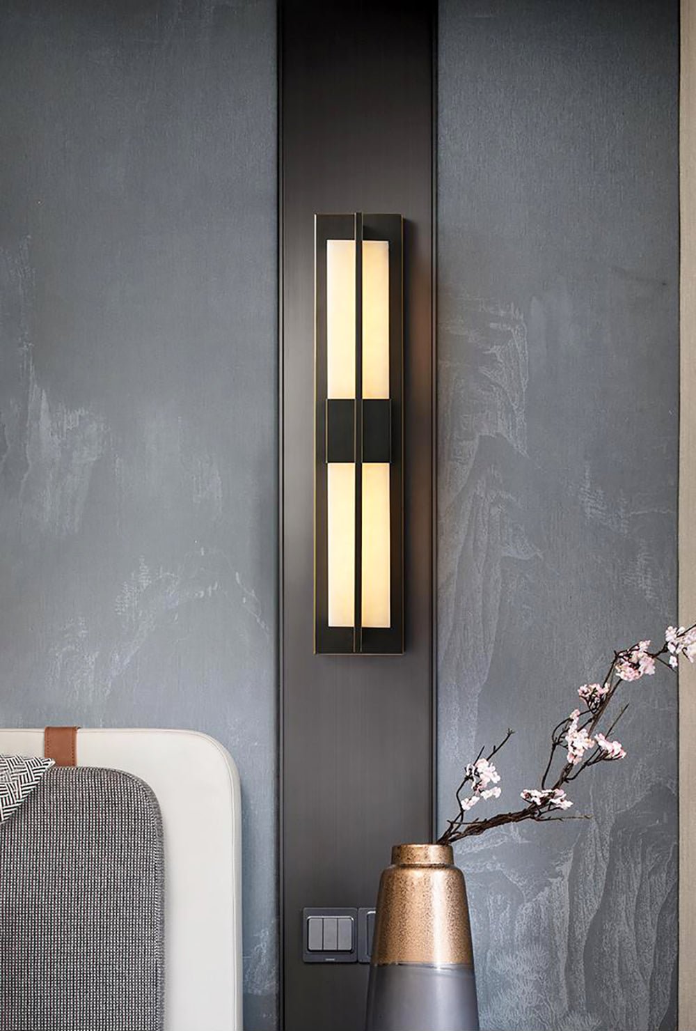 Laxor albast messing wandlamp