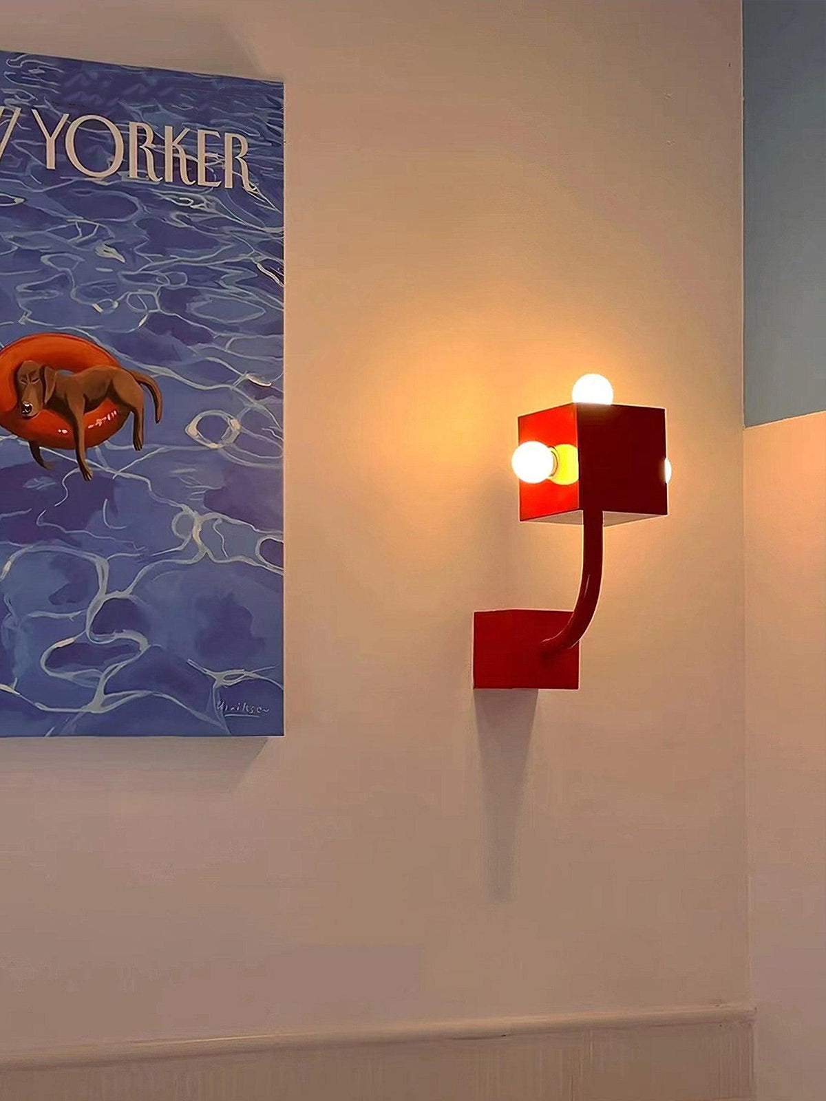 Brenna Individual Creativity Rode Kubus wandlamp
