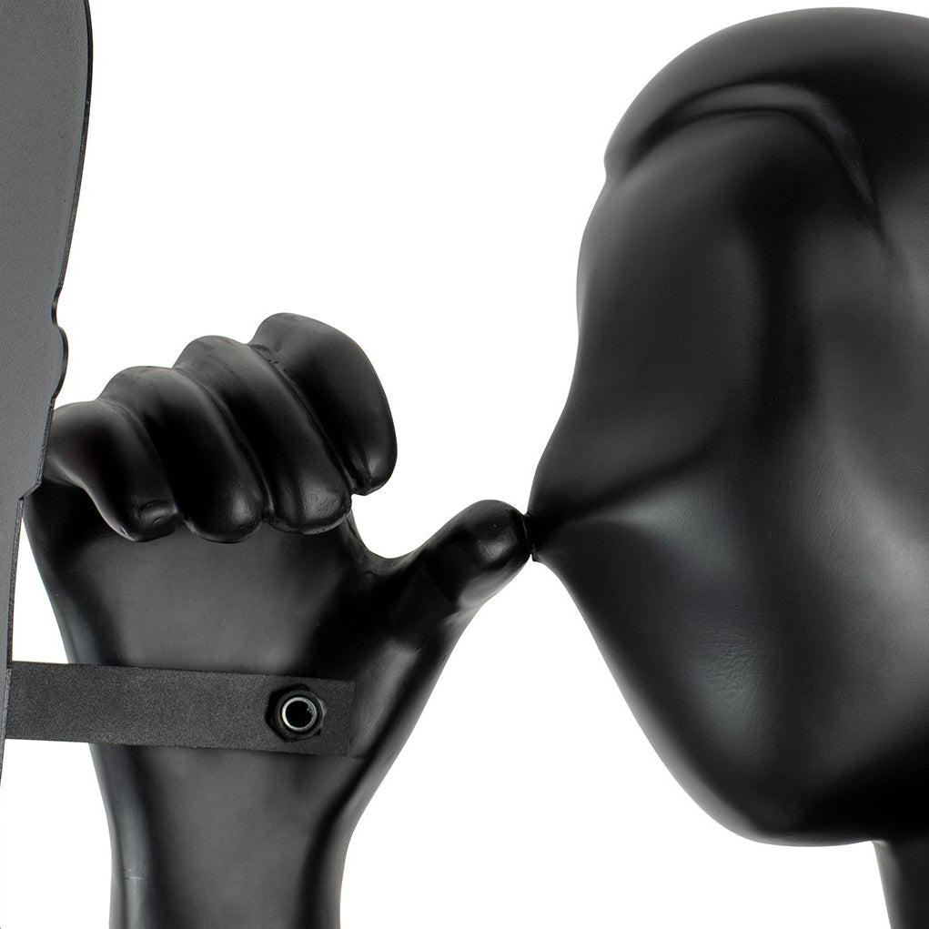 Onoryra sculpturale vloerlamp in zwart met spiegel