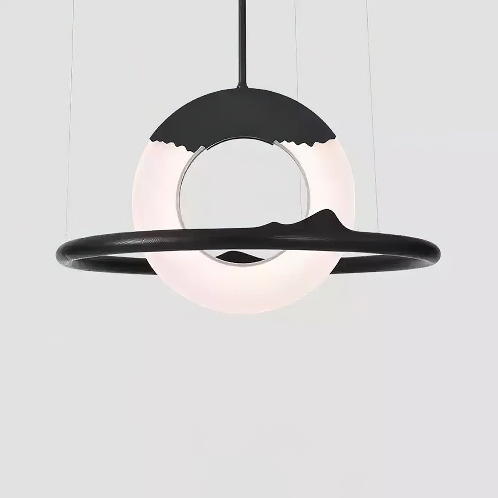 Mytalan ronde acryl hanglamp met houten ring
