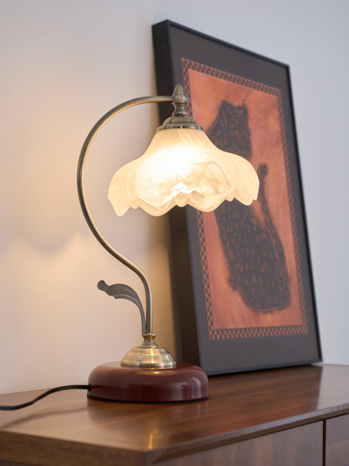 Velivise Retro bloemblaad tafellamp