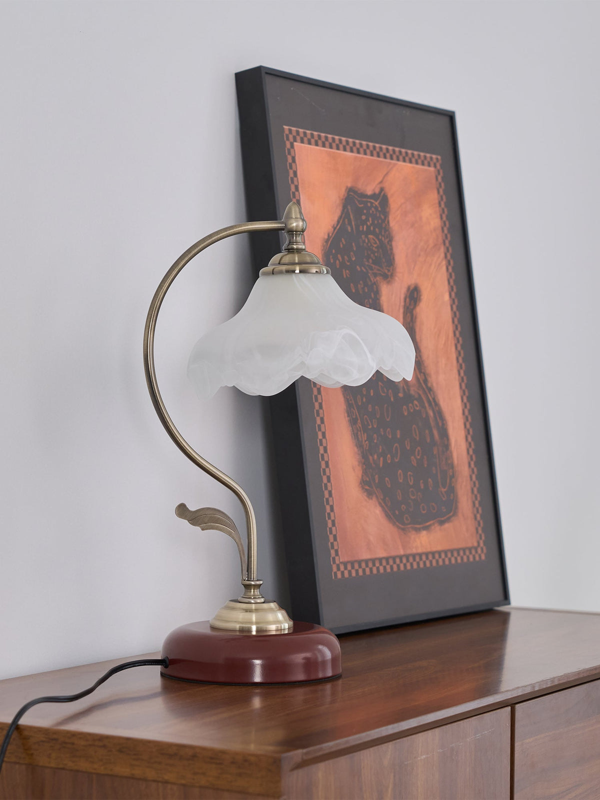 Velivise Retro bloemblaad tafellamp