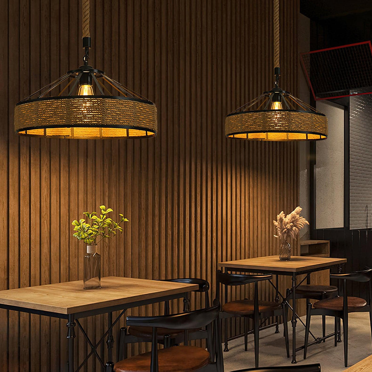 Yavmis Retro Hemp Rope Uitstekende hanglamp