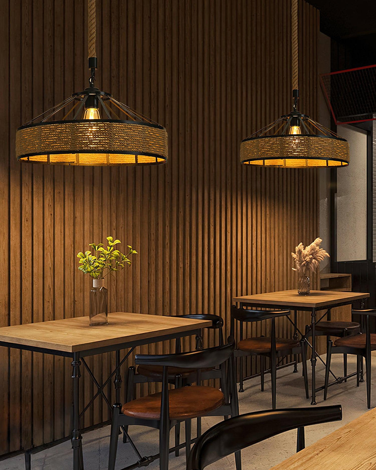 Yavmis Retro Hemp Rope Uitstekende hanglamp