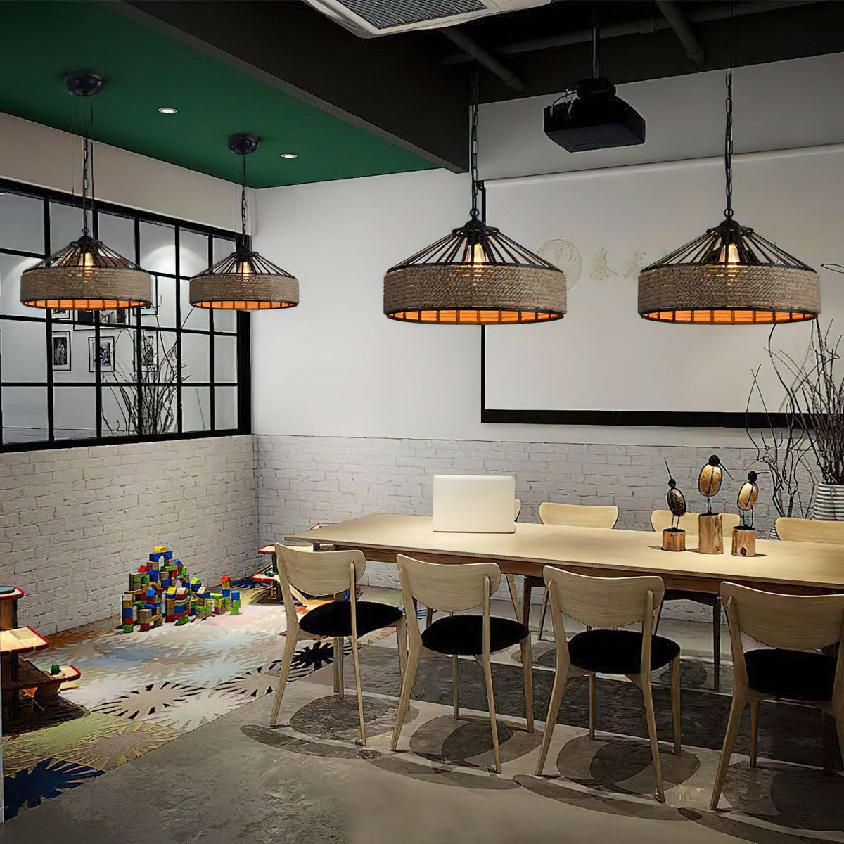 Yavmis Retro Hemp Rope Uitstekende hanglamp