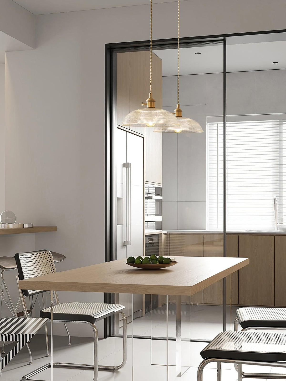Crinel hanglamp van messing en glas