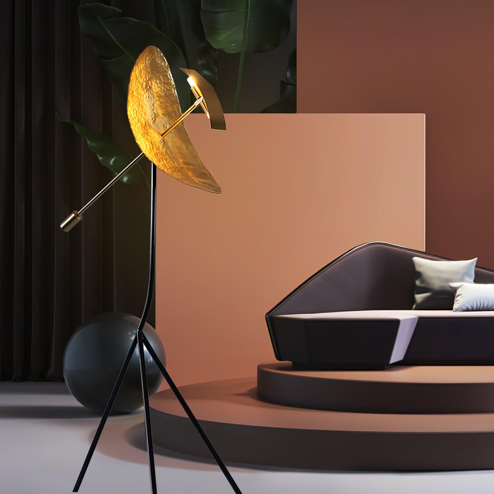 Salgado Design LED Vloerlamp Metall Goud/Zwart Slaap/Woon/Eetkamer