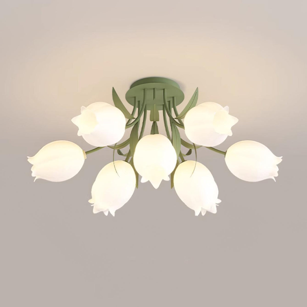 Ivory plafondlamp Lily Flower Blossom Groene Basis