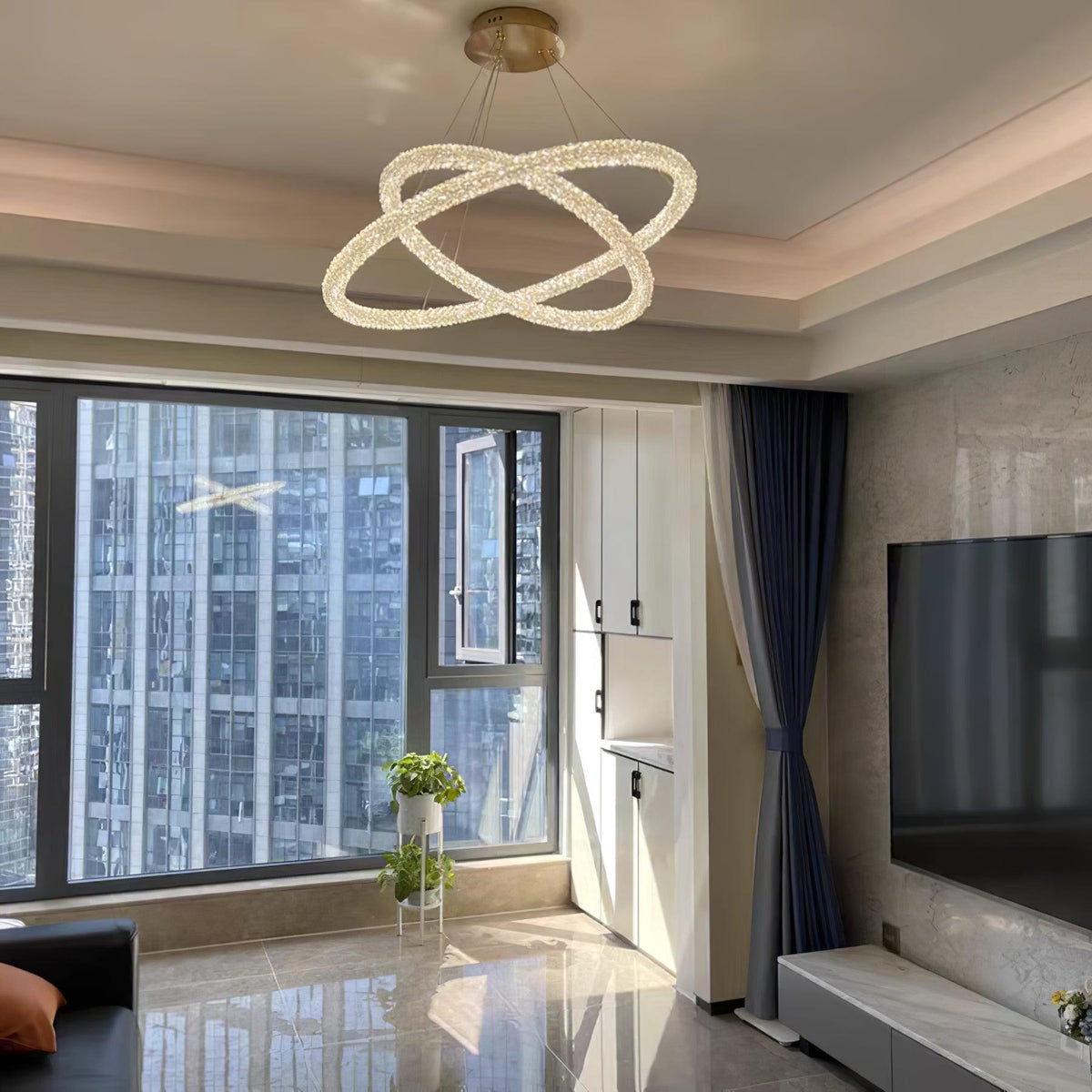 Seleira Ring kristal kroonluchter LED