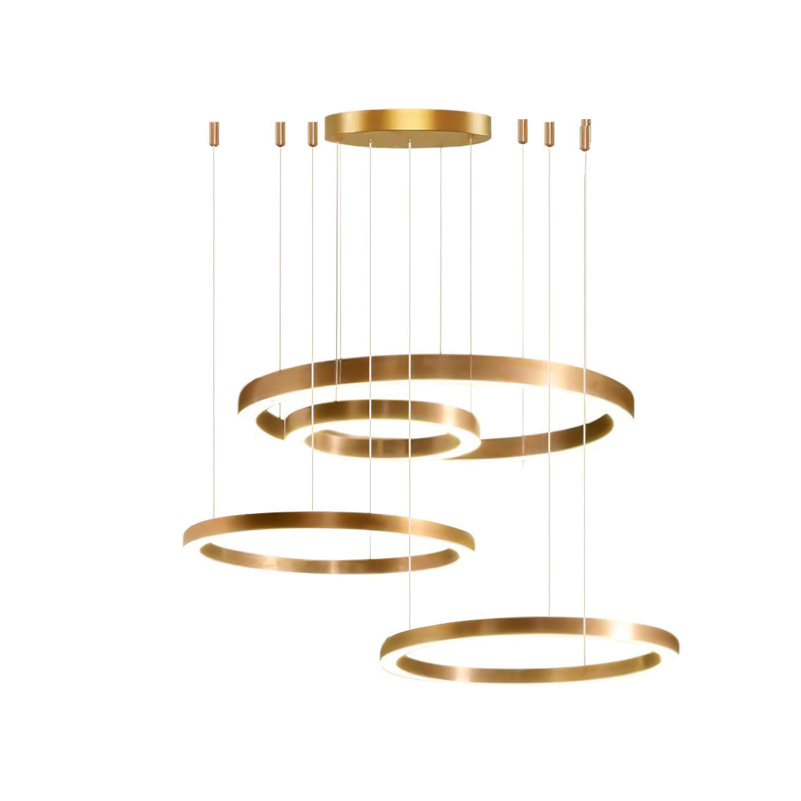 Dexlin hanglamp LED-ring goudkleurige afwerking moderne 3-ring