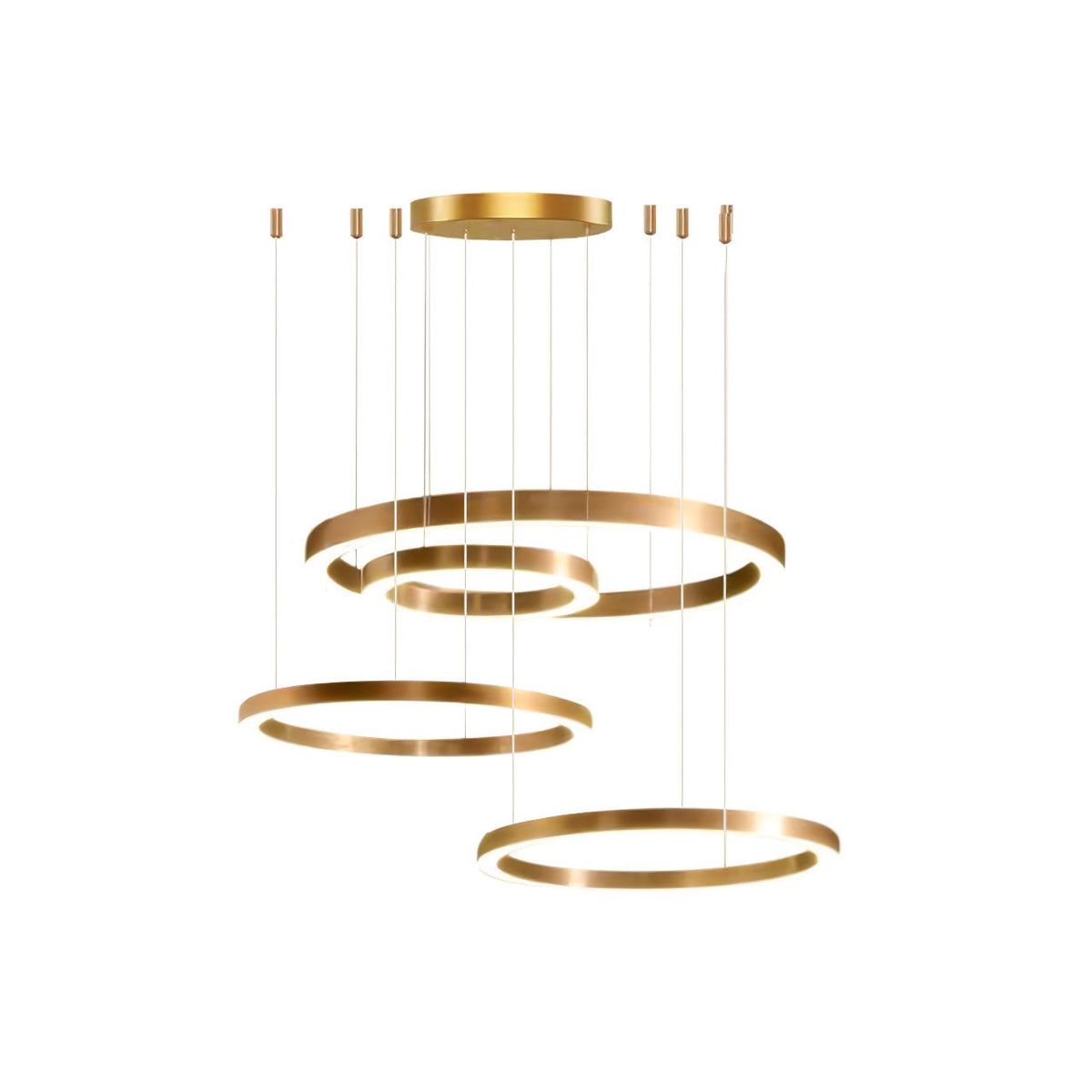 Dexlin hanglamp LED-ring goudkleurige afwerking moderne 3-ring
