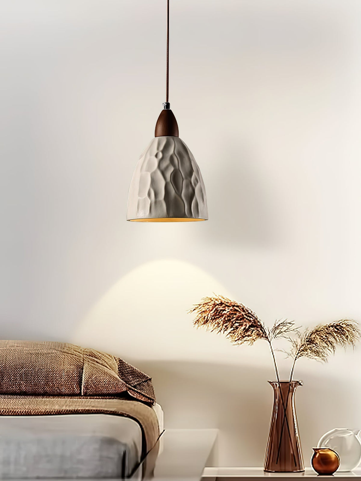 Osilora Premium Noordse kunst Ripple-hanglamp van walnoot