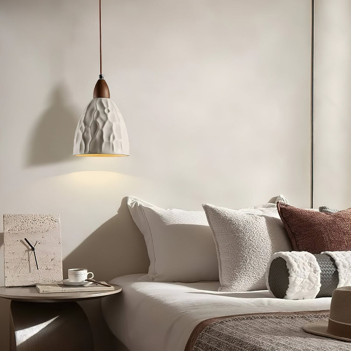 Osilora Premium Noordse kunst Ripple-hanglamp van walnoot
