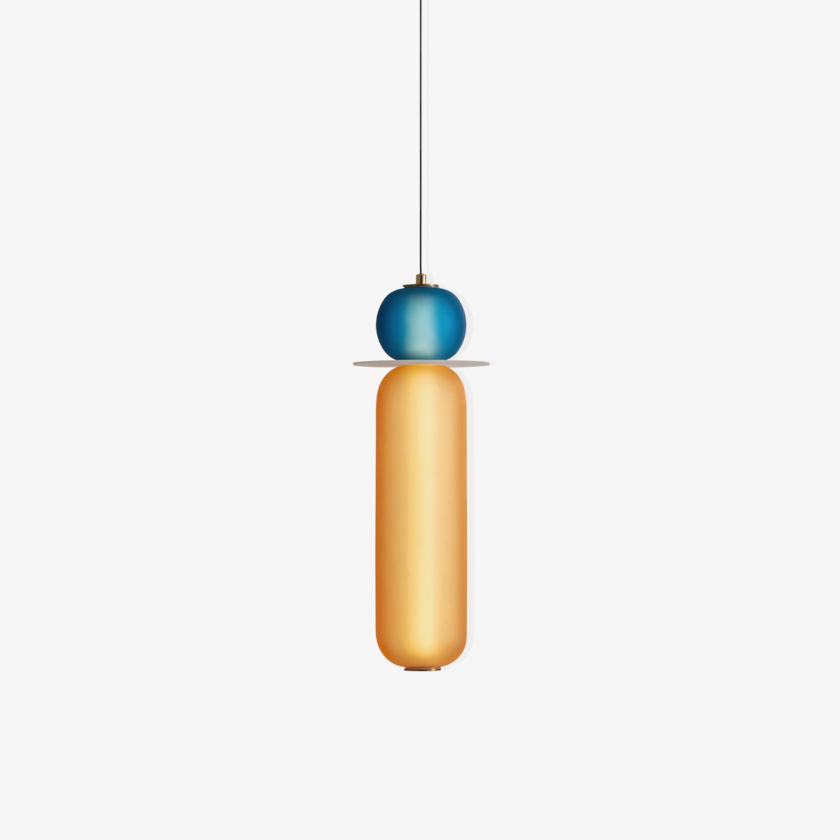 Lioririse hanglamp met gekleurde glas modern