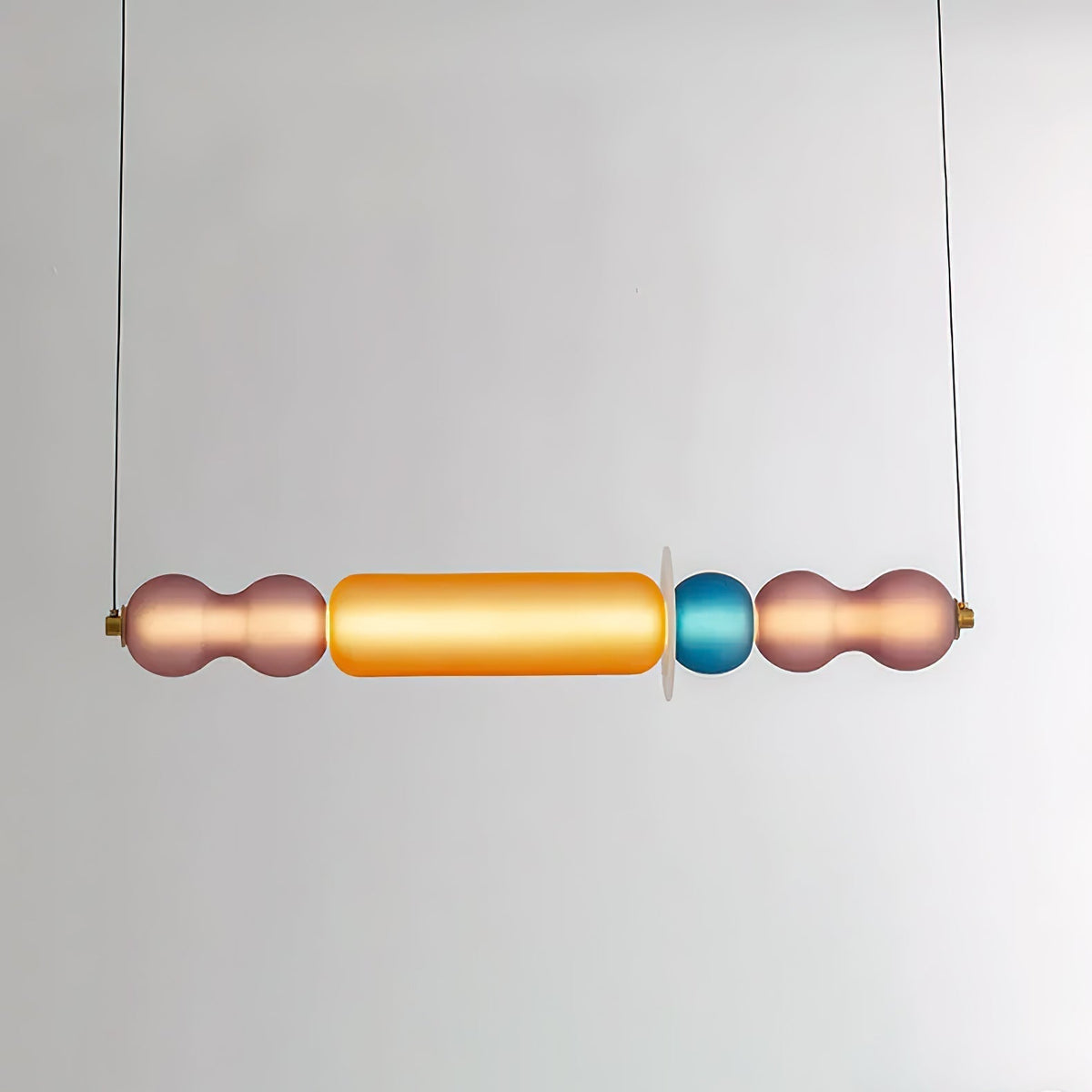 Lioririse hanglamp met gekleurde glas modern