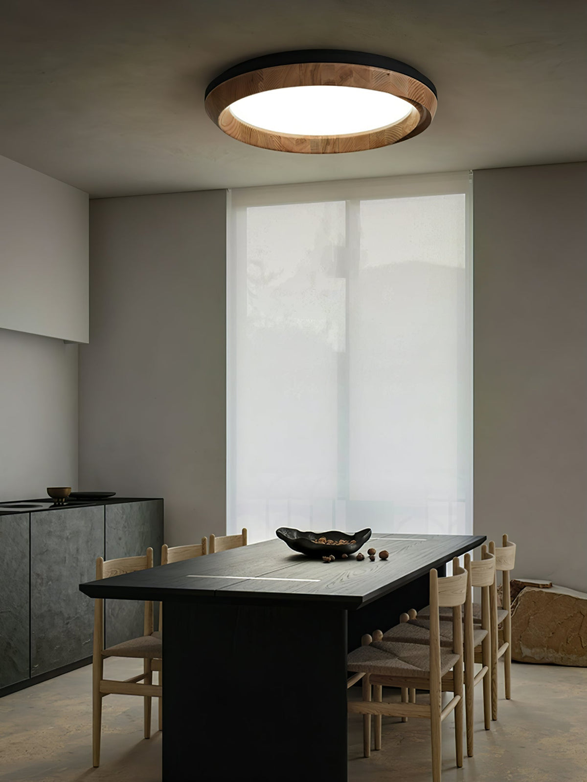 Aurdoreth Moderne plafondlamp met minimalistisch rimpelend houten ontwerp