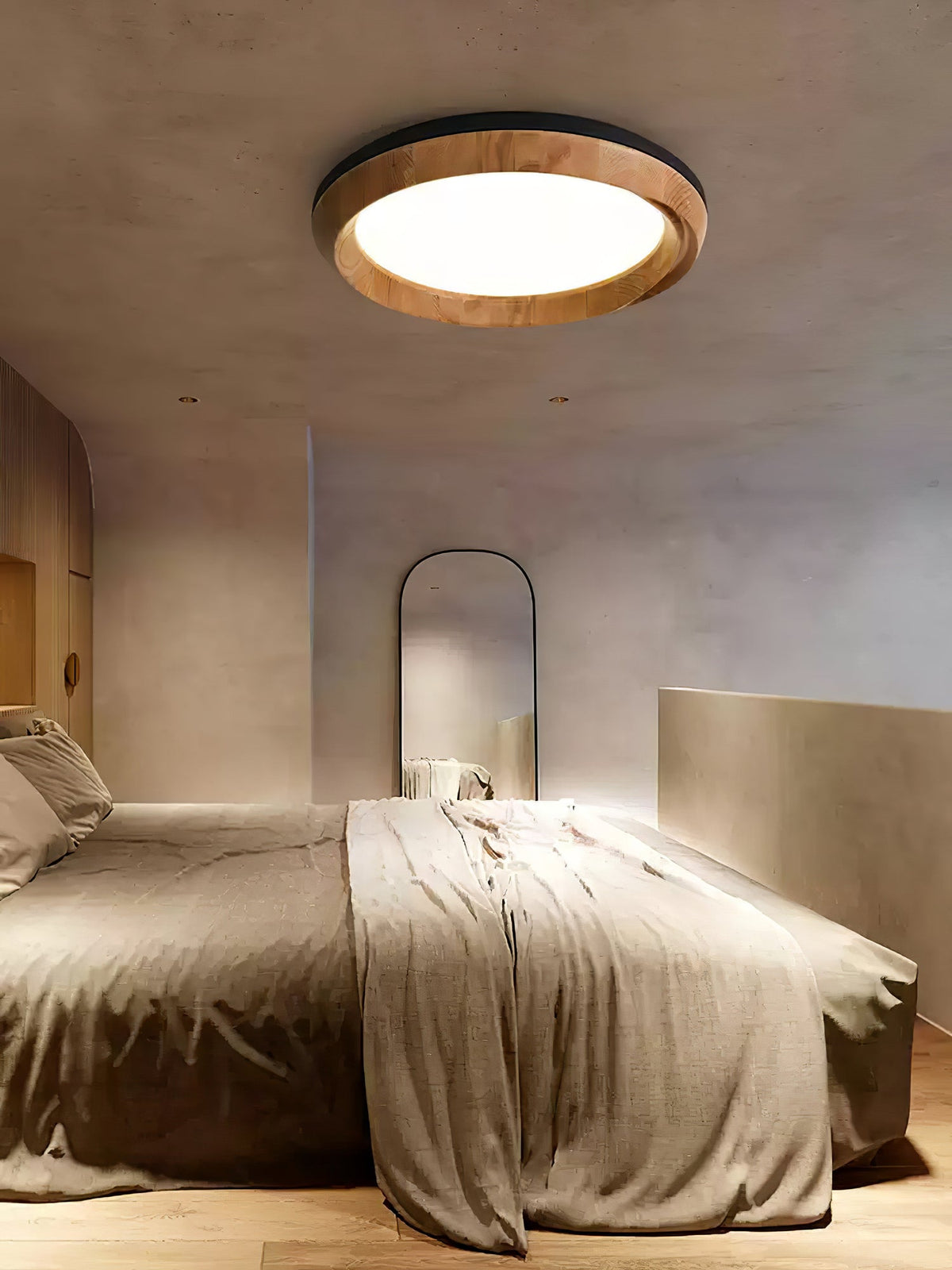 Aurdoreth Moderne plafondlamp met minimalistisch rimpelend houten ontwerp
