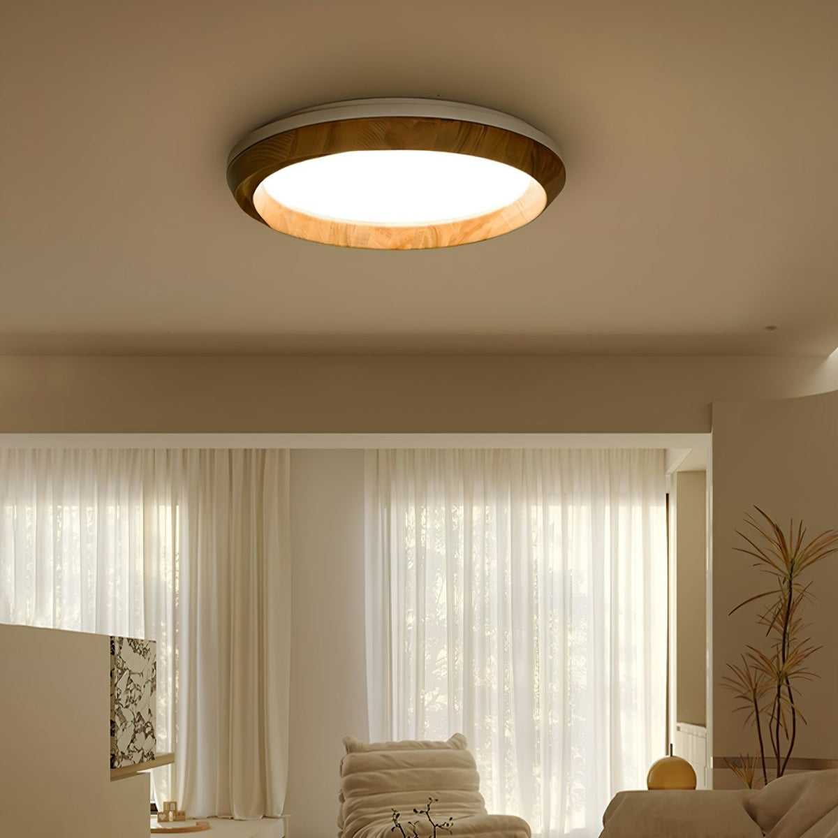 Aurdoreth Moderne plafondlamp met minimalistisch rimpelend houten ontwerp