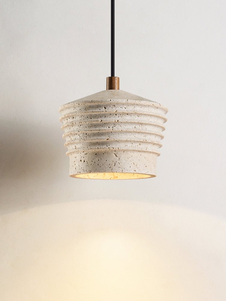 Hana Maison ribbelgeel travertin hanglamp