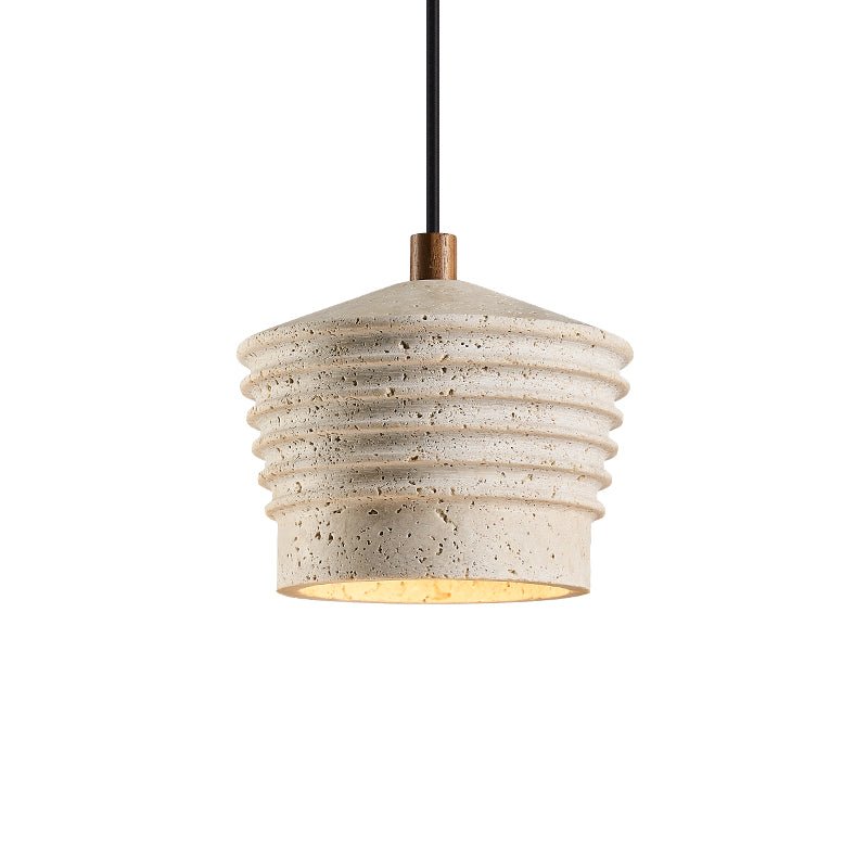 Hana Maison ribbelgeel travertin hanglamp