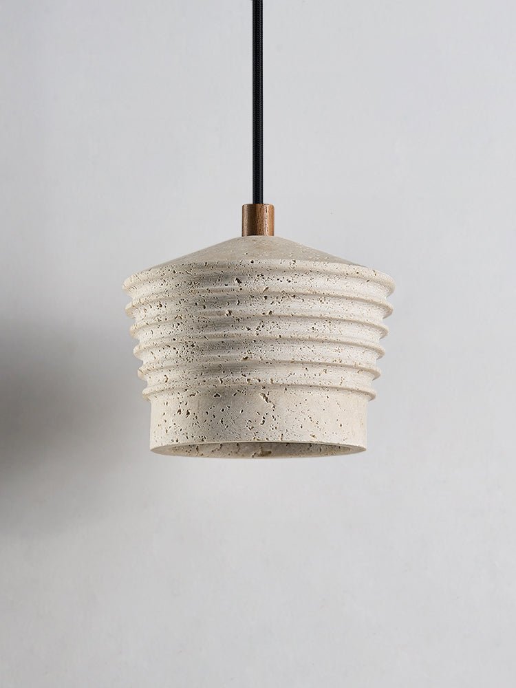 Hana Maison ribbelgeel travertin hanglamp