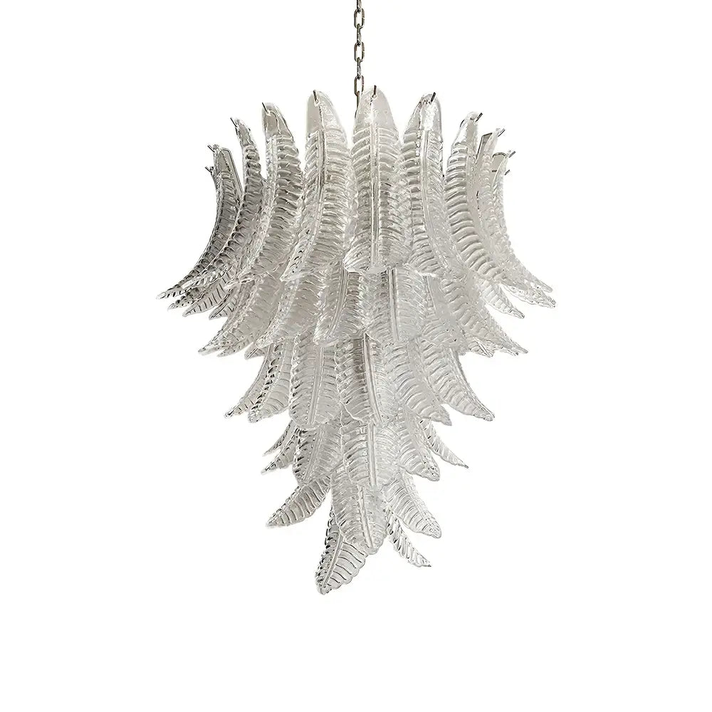 Eirineon kroonluchter van helder glas met bladvorm cascaderend elegant