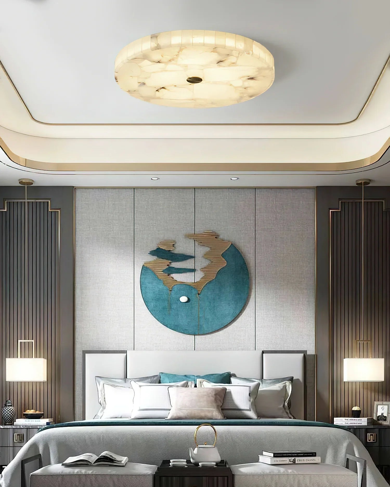 Byers Modern Minimalisme LED Ronde Metaal Hars Plafondlamp Slaapkamer Eetkamer