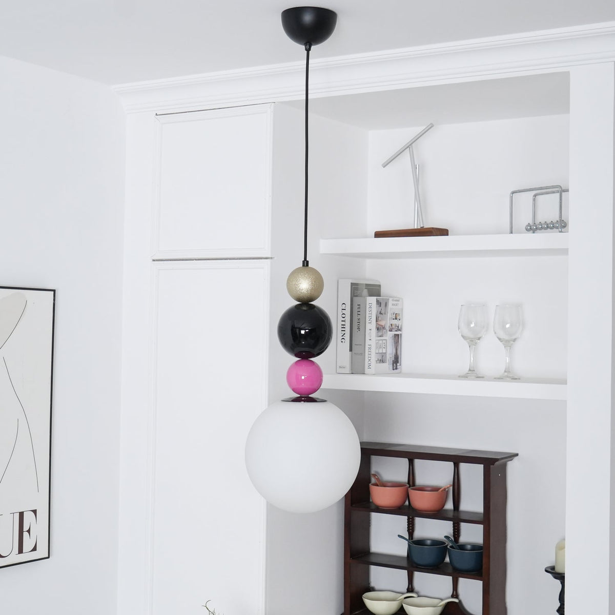 Eshaisra Noordse kunst ronde ballen stapelende glas hanglamp