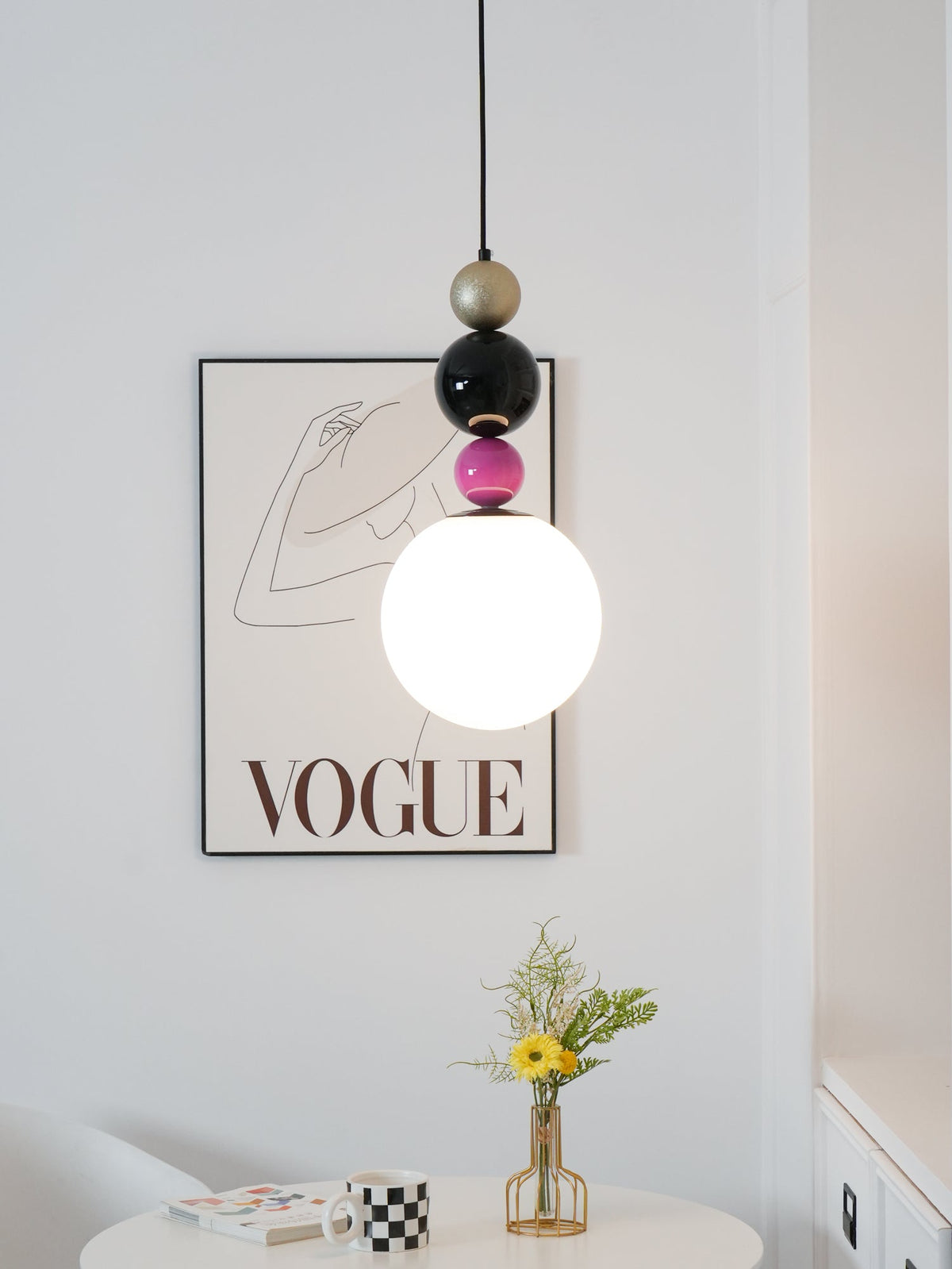 Eshaisra Noordse kunst ronde ballen stapelende glas hanglamp
