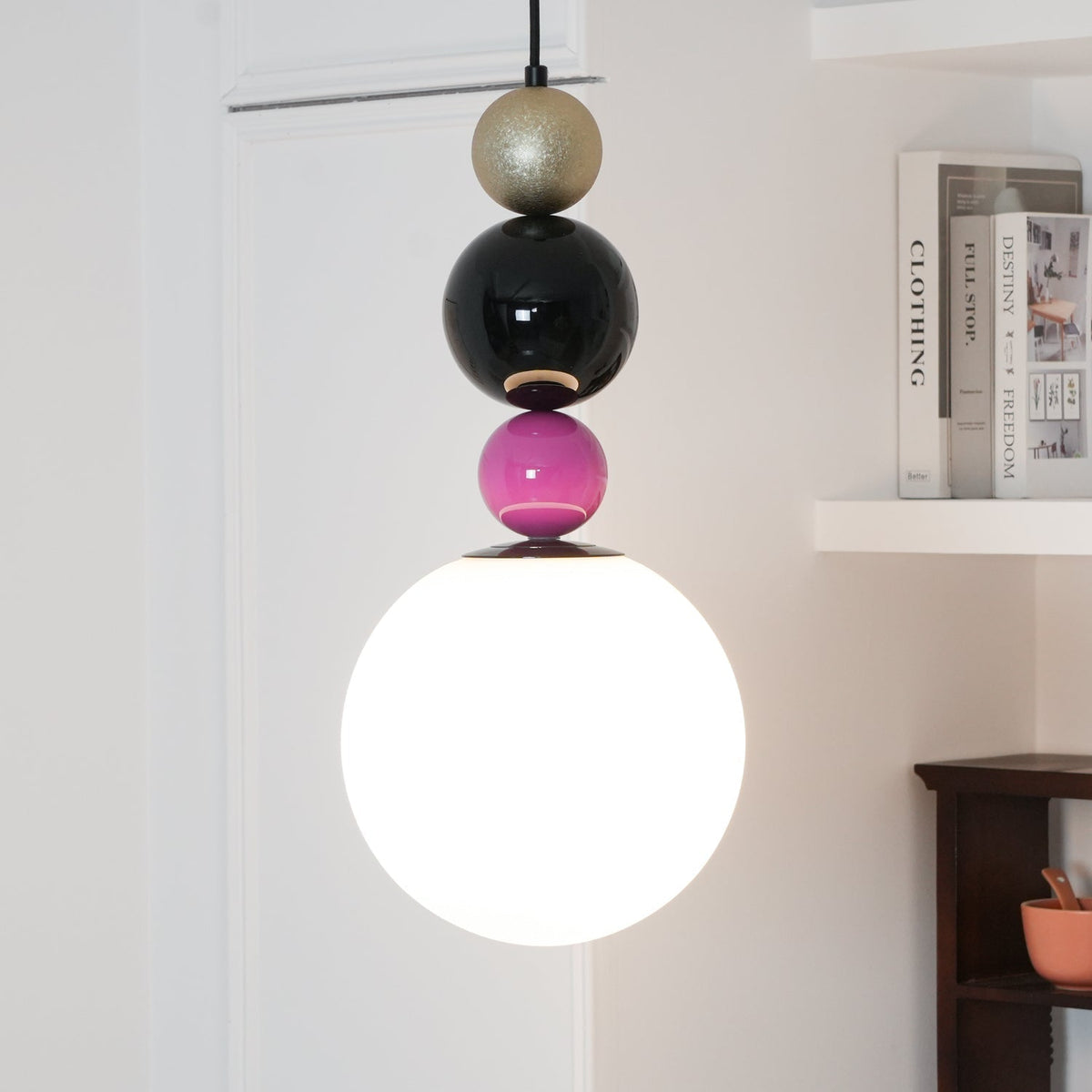 Eshaisra Noordse kunst ronde ballen stapelende glas hanglamp